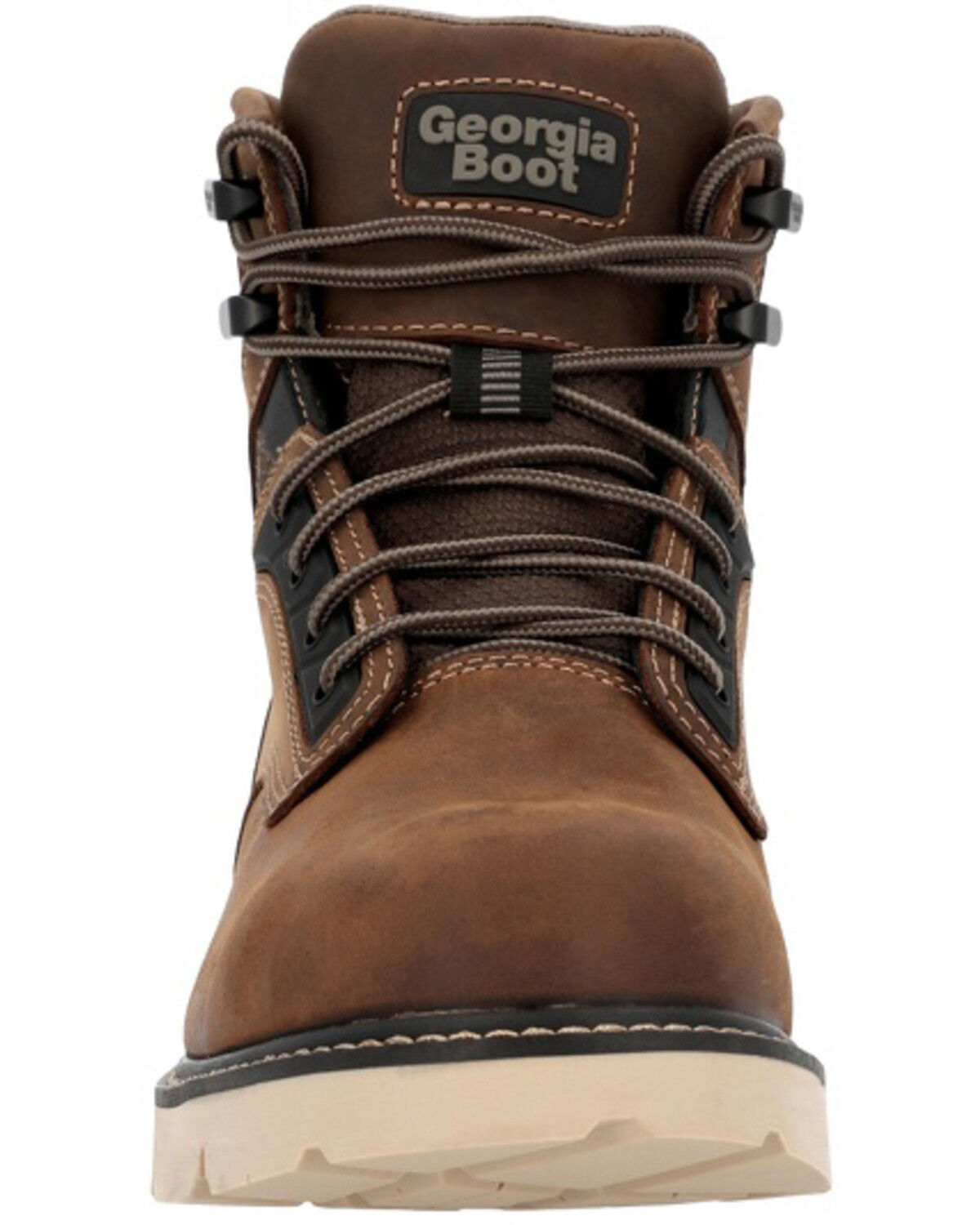 Image #4 - Georgia Men's 6" Carbon Flex Wedge Waterproof Work Boots - Carbon Toe, Brown, hi-res