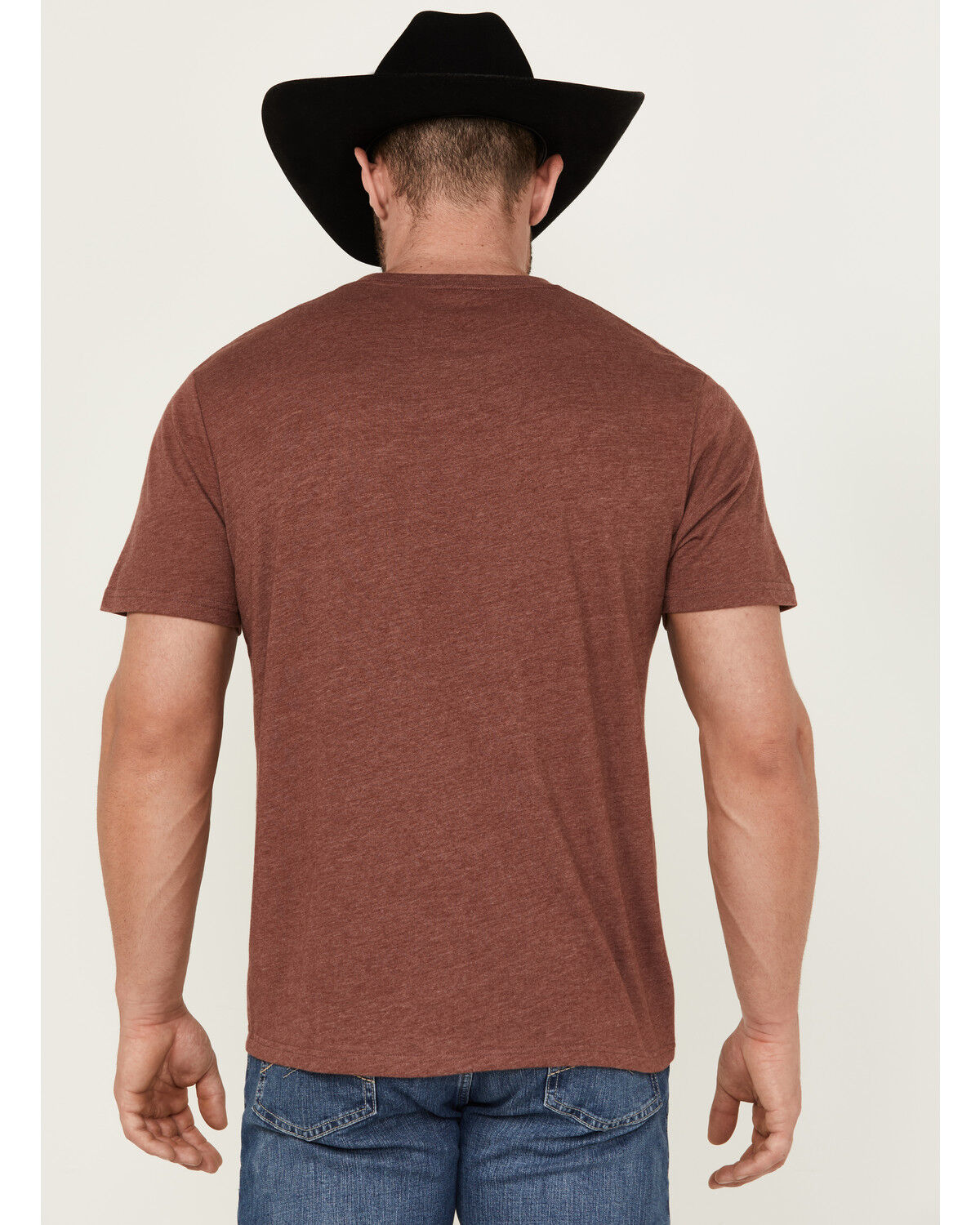 Image #4 - Wrangler Men's Basic Logo Short Sleeve Graphic Print T-Shirt, Burgundy, hi-res