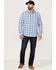 Image #2 - Flag & Anthem Men's Sanderson Dobby Plaid Long Sleeve Button Down Western Shirt, Blue, hi-res