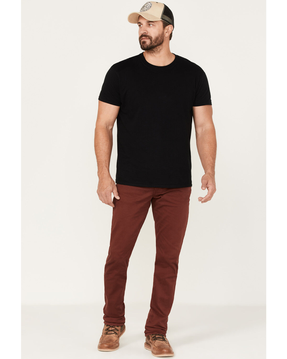Image #1 - Brothers and Sons Men's Port Wash Stretch Slim Straight Jeans, Wine, hi-res