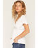 Image #2 - Angie Women's Twisted Front Peplum Top, White, hi-res