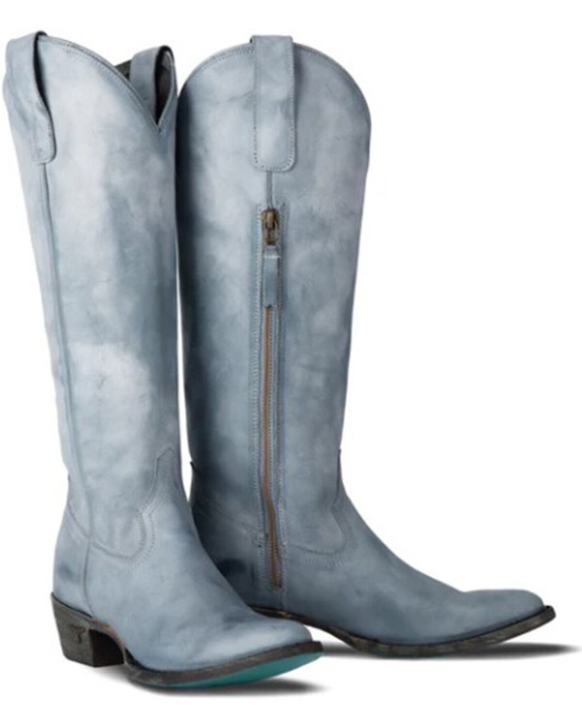 Image #1 - Lane Women's Plain Jane Tall Western Boots - Round Toe, Blue, hi-res