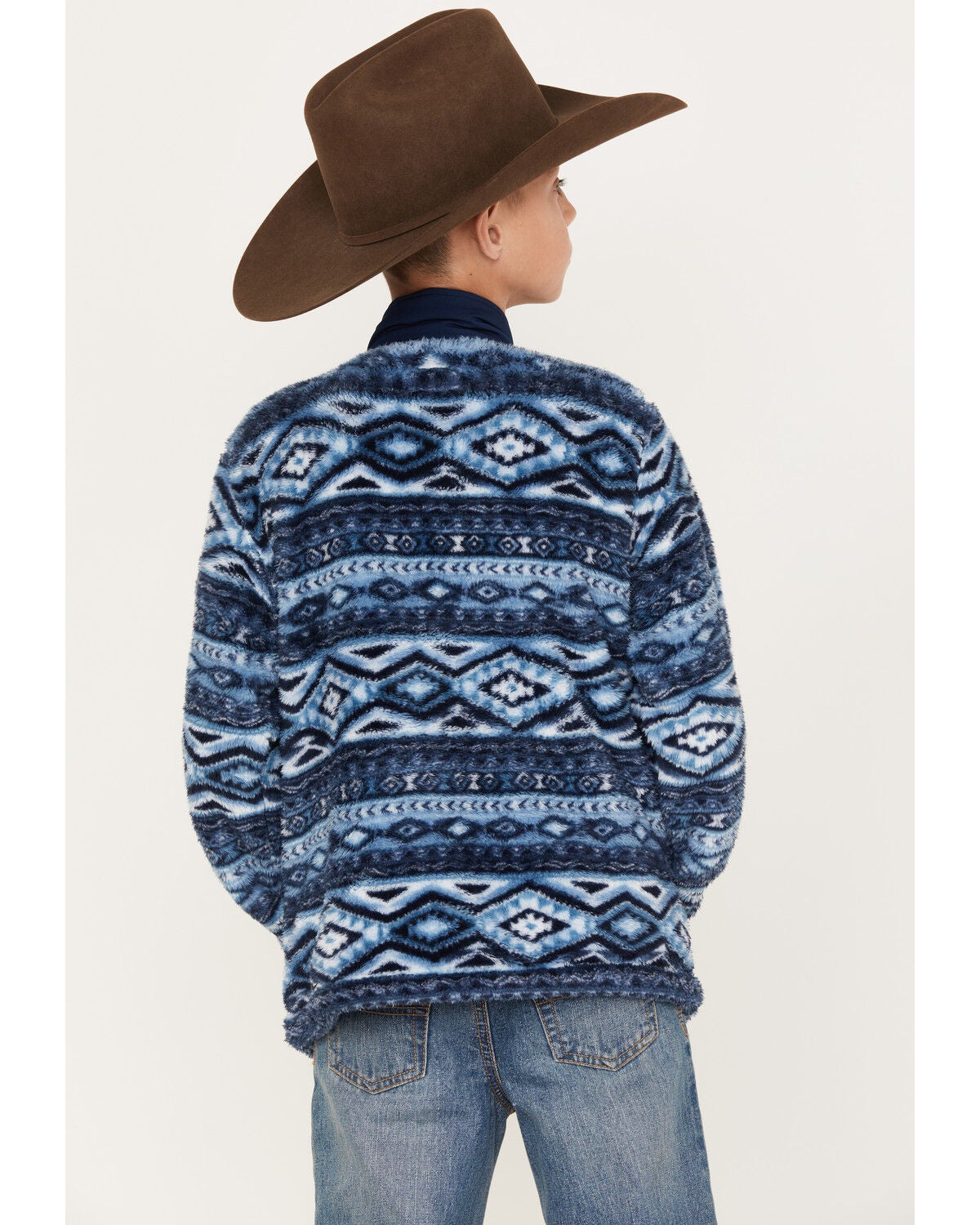 Image #4 - Hooey Boys' Southwestern Print Fleece Pullover Jacket, , hi-res