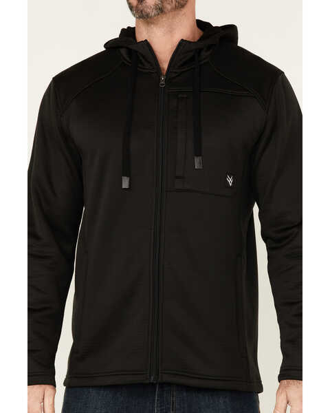 Image #3 - Hawx Men's Merrick Grid Back Zip-Front Fleece Hooded Work Jacket , Black, hi-res