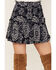 Image #4 - Revel Women's Bandana Print Mini Skirt, Navy, hi-res
