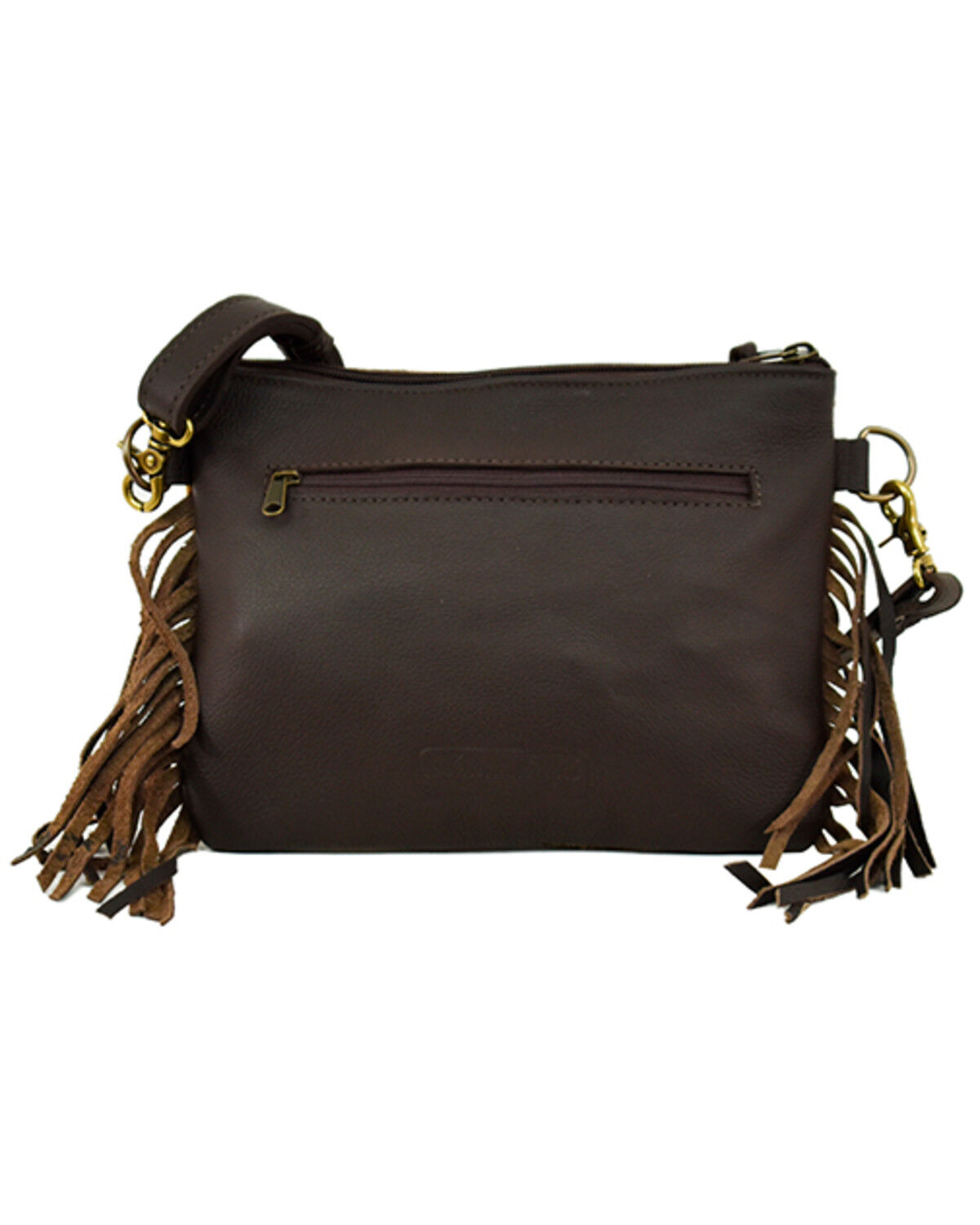 Image #2 - American West Women's Horse Tapestry Fringe Crossbody Bag, Tan, hi-res
