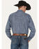 Image #4 - Wrangler Retro Premium Men's Check Plaid Print Long Sleeve Snap Western Shirt , Navy, hi-res