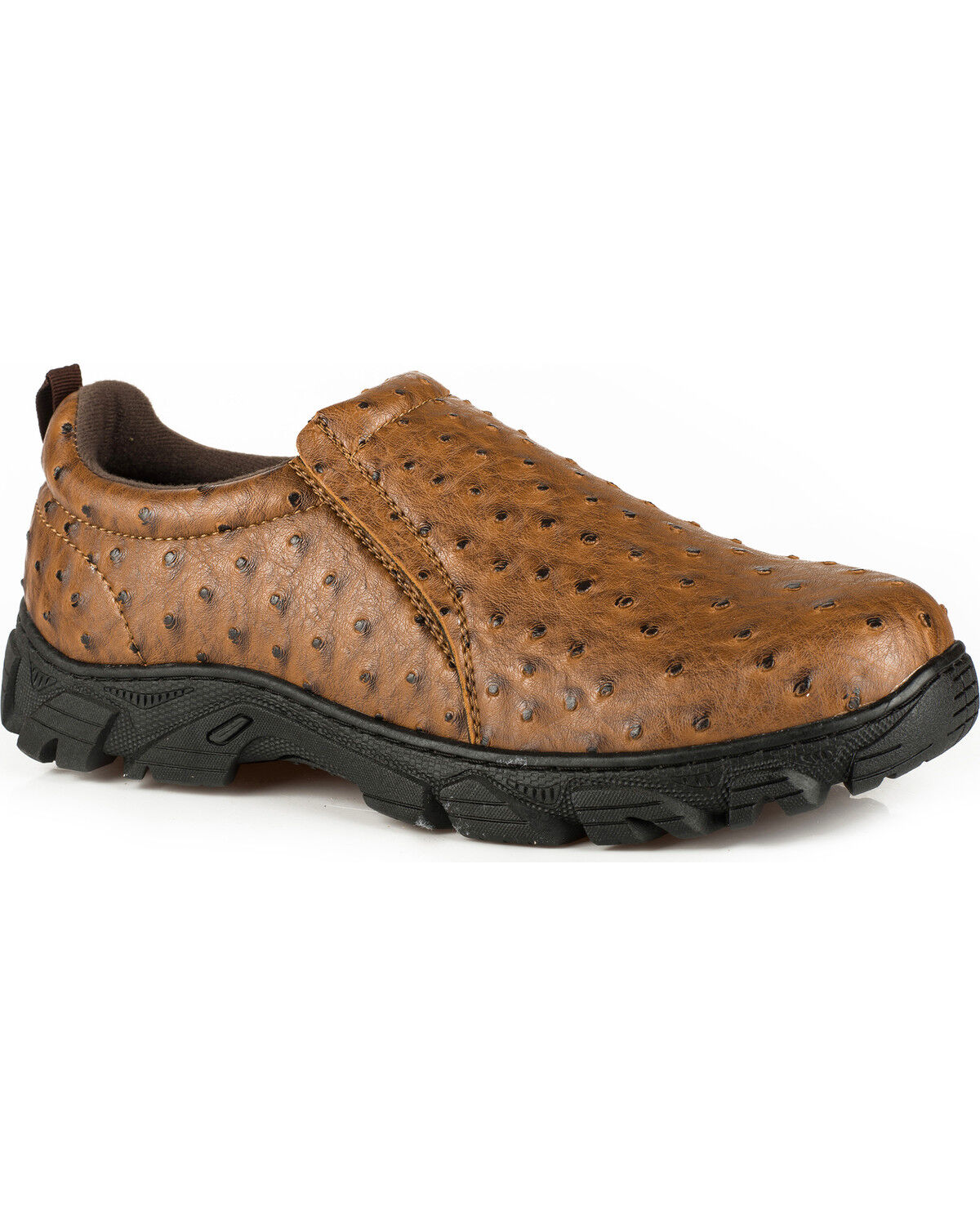 Image #1 - Roper Men's Cotter Ostrich Print Casual Shoes, Tan, hi-res