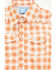 Image #2 - Cowboy Hardware Infant Boys' Plaid Print Short Sleeve Pearl Snap Onesie , Orange, hi-res