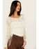 Image #2 - Shyanne Women's Side Tie Long Sleeve Top, Cream, hi-res