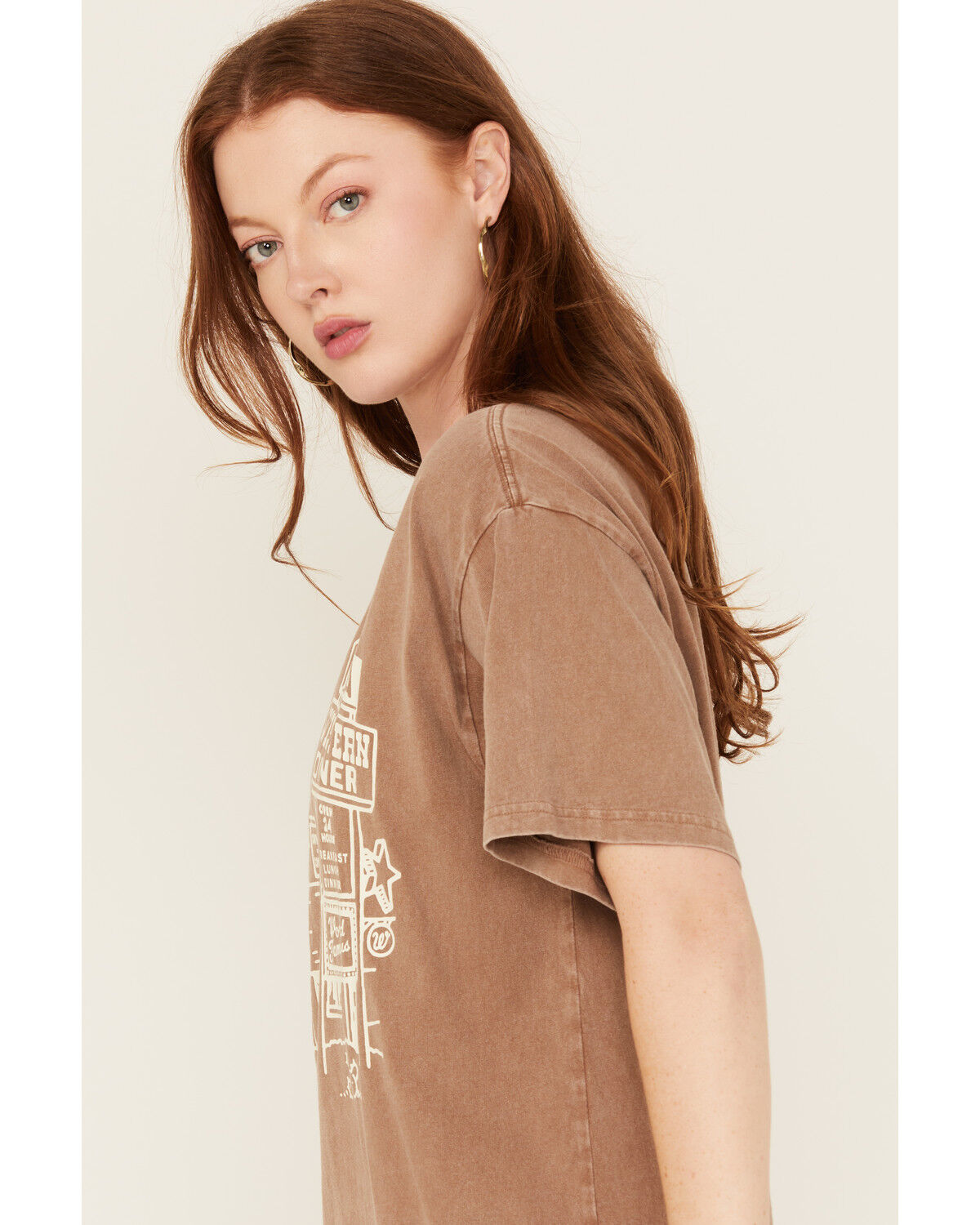 Image #2 - Wrangler Women's Western Diner Short Sleeve Graphic Tee, Brown, hi-res
