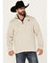 Image #1 - Cinch Men's Heather 1/4 Zip Pullover, Cream, hi-res