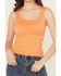Image #3 - Rock & Roll Denim Women's Floral Jacquard Tank Top, Orange, hi-res