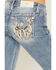 Image #2 - Miss Me Women's Light Wash Floral Wing Pocket Bootcut Jeans, Light Wash, hi-res
