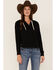 Image #1 - RANK 45® Women's Quarter Zip Sweatshirt Hoodie, Black, hi-res