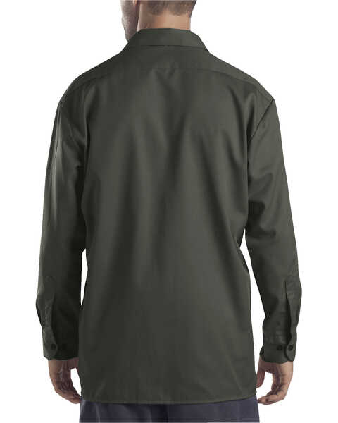 Image #2 - Dickies Twill Work Shirt - Big & Tall, Olive Green, hi-res