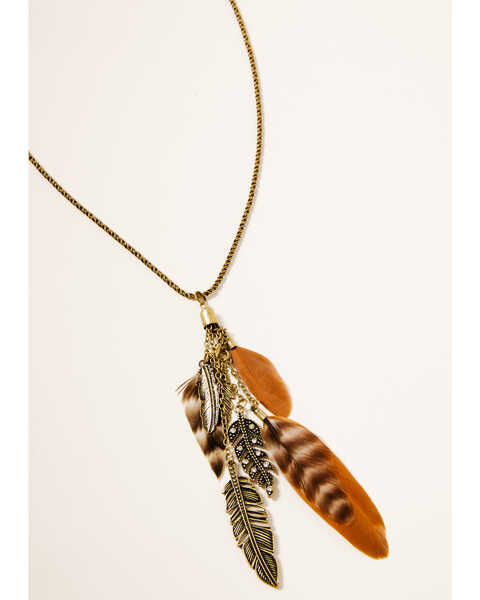 Image #1 - Shyanne Women's Winslow Feather Necklace Set, Gold, hi-res