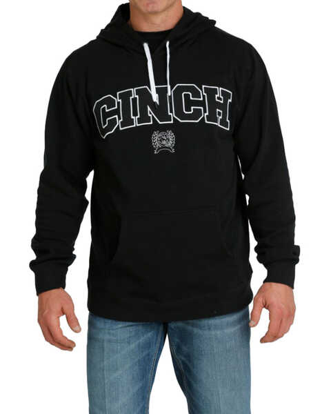 Cinch Men's Logo Hooded Sweatshirt, Black, hi-res