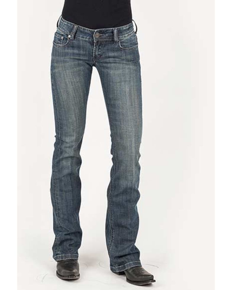 Stetson Women's 818 Medium Hollywood Deco Bootcut Jeans, Blue, hi-res