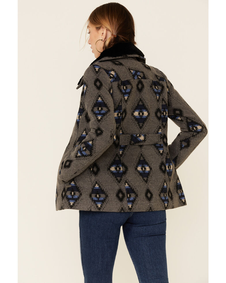 Powder River Outfitters Grey Aztec Jacquard Printed Jacket Country