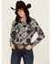 Image #1 - Cowgirl Hardware Women's Bandana Print Long Sleeve Snap Western Shirt, Black, hi-res