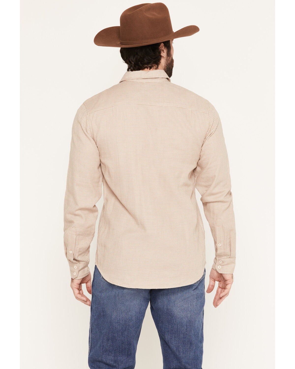 Image #4 - Kimes Ranch Men's Micro Checkered Long Sleeve Button-Down Western Shirt, Natural, hi-res