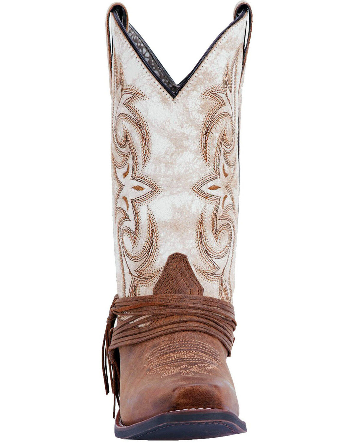 Image #5 - Laredo Women's Myra Ankle Fringe Western Boots - Square Toe, Sand, hi-res
