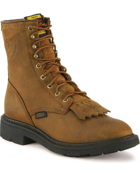 Image #1 - Ariat Men's Cascade 8" Lace-Up Work Boots - Soft Toe, Aged Bark, hi-res
