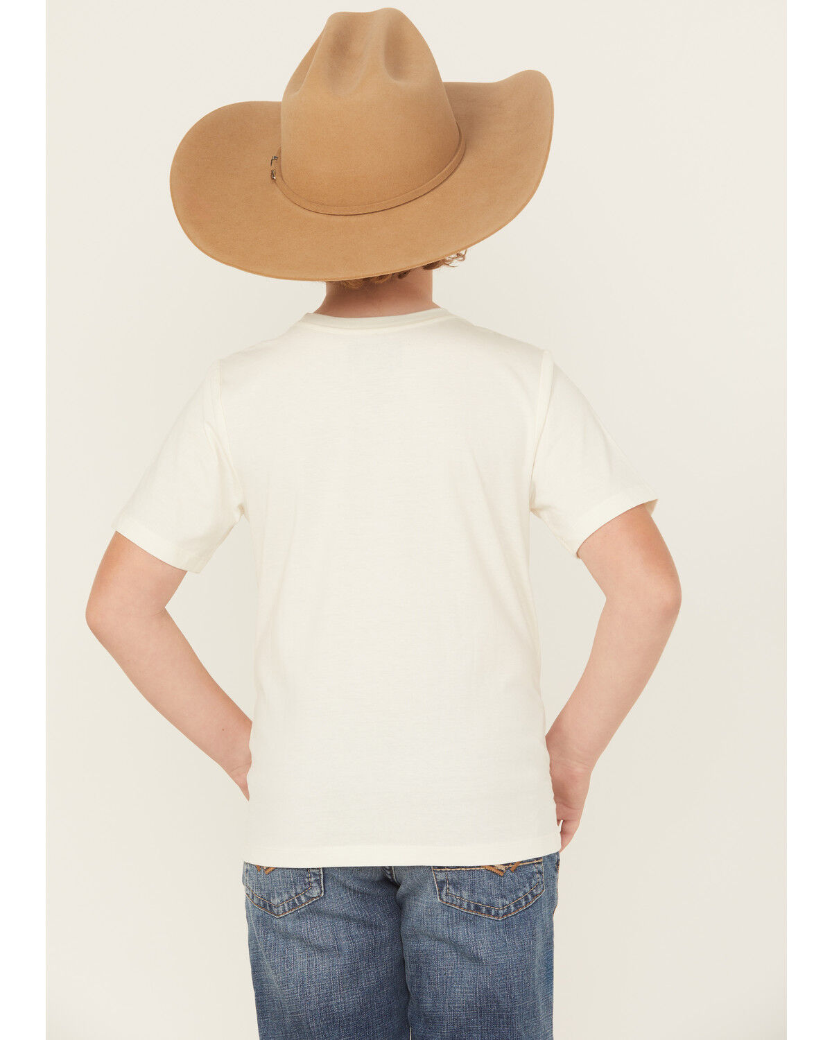 Image #4 - Sable Sky Boys' Cow Skull Short Sleeve Graphic T-Shirt, Tan, hi-res