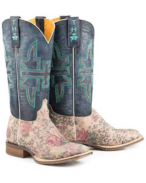 Tin Haul Women's Wild Flower Western Boots - Broad Square Toe, Multi, hi-res