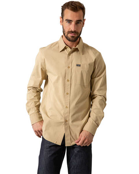 Image #1 - Kimes Ranch Men's Linville Long Sleeve Button Down Western Shirt, Tan, hi-res