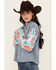 Image #2 - Mystree Women's Crochet Sleeve Medium Wash Denim Jacket, Blue, hi-res