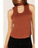 Image #3 - Shyanne Women's Suede Cutout Tank, Chestnut, hi-res