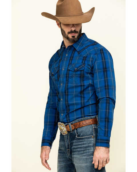 Image #3 - Cody James Men's Skedaddle Plaid Long Sleeve Western Shirt - Tall , Royal Blue, hi-res
