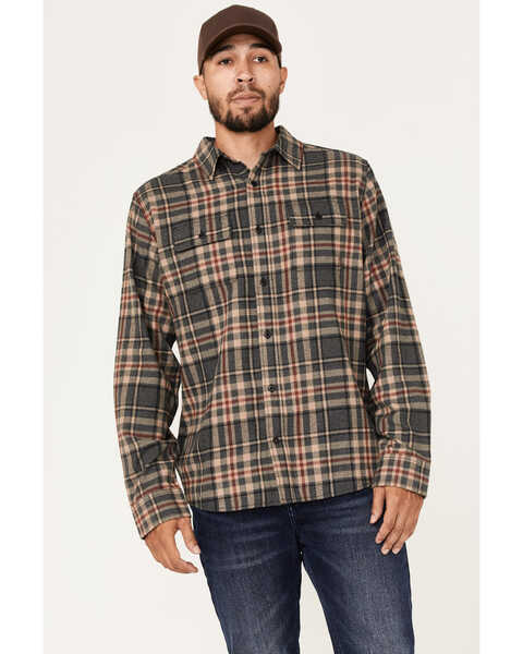 Brothers and Sons Men's Everyday Plaid Long Sleeve Button Down Western Flannel Shirt , Charcoal, hi-res