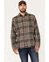 Image #1 - Brothers and Sons Men's Everyday Plaid Long Sleeve Button Down Western Flannel Shirt , Charcoal, hi-res