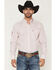 Image #1 - Ariat Men's Team Donovan Feather Print Long Sleeve Button-Down Western Shirt, White, hi-res