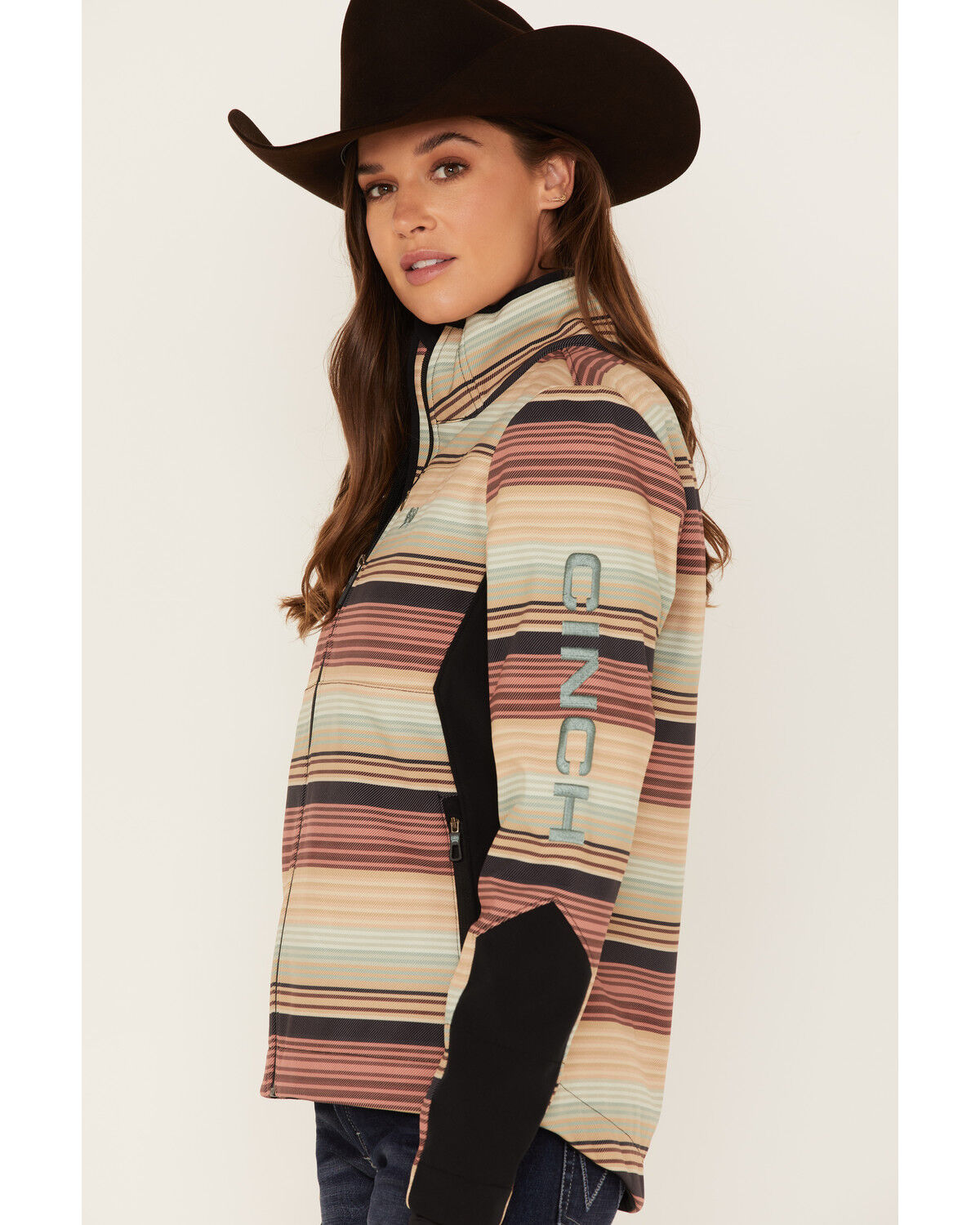 Image #2 - Cinch Women's Striped Bonded Jacket, , hi-res