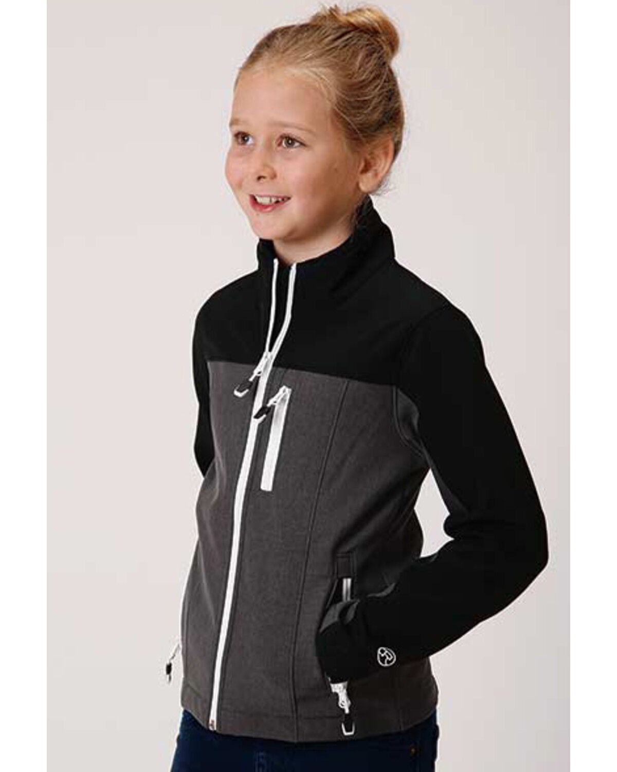 Image #1 - Roper Girls' Charcoal Softshell Jacket  , , hi-res