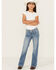 Image #1 - Ariat Girls' Medium Wash Tennesse Bootcut Denim Jeans, Blue, hi-res