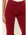 Shyanne Women's Red Seamed Pocket Flare Jeans, Red, hi-res