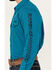 Image #3 - RANK 45&reg; Men's Solid Logo Long Sleeve Performance Stretch Western Shirt, Teal, hi-res