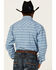 Image #2 - Rough Stock By Panhandle Men's Horizontal Dobby Stripe Long Sleeve Pearl Snap Western Shirt, Blue, hi-res