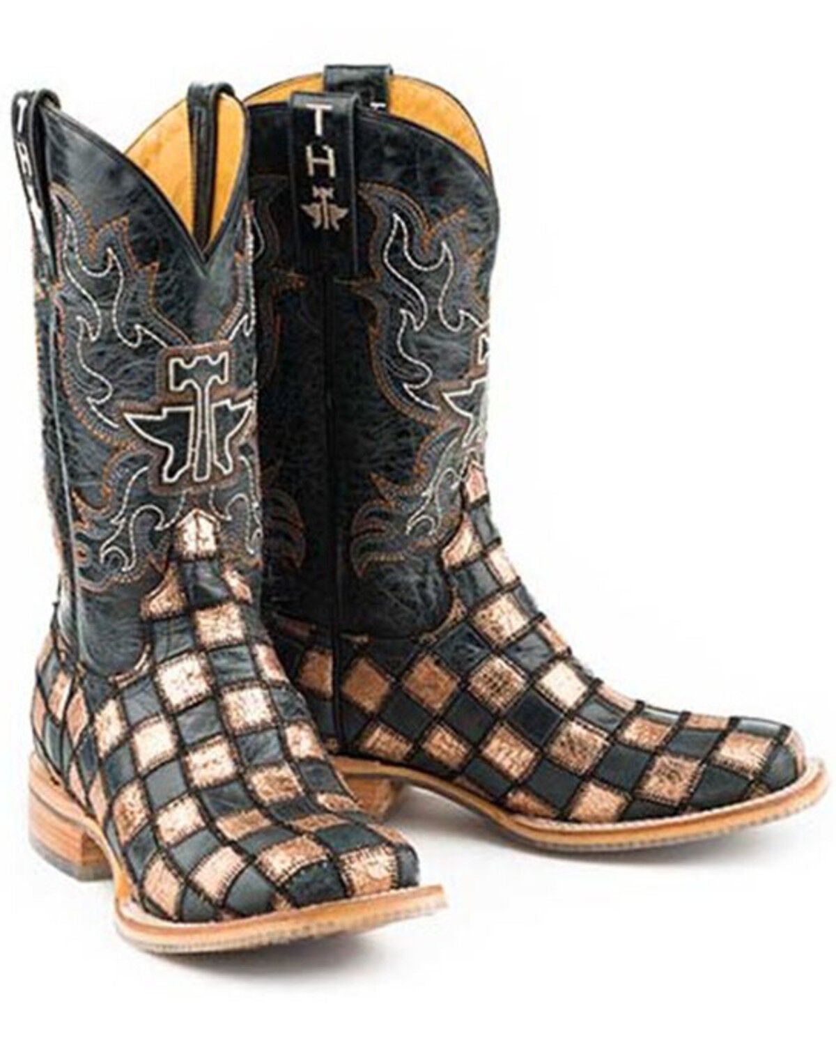 Image #1 - Tin Haul Women's Ooh La La Western Boots - Broad Square Toe, Brown, hi-res
