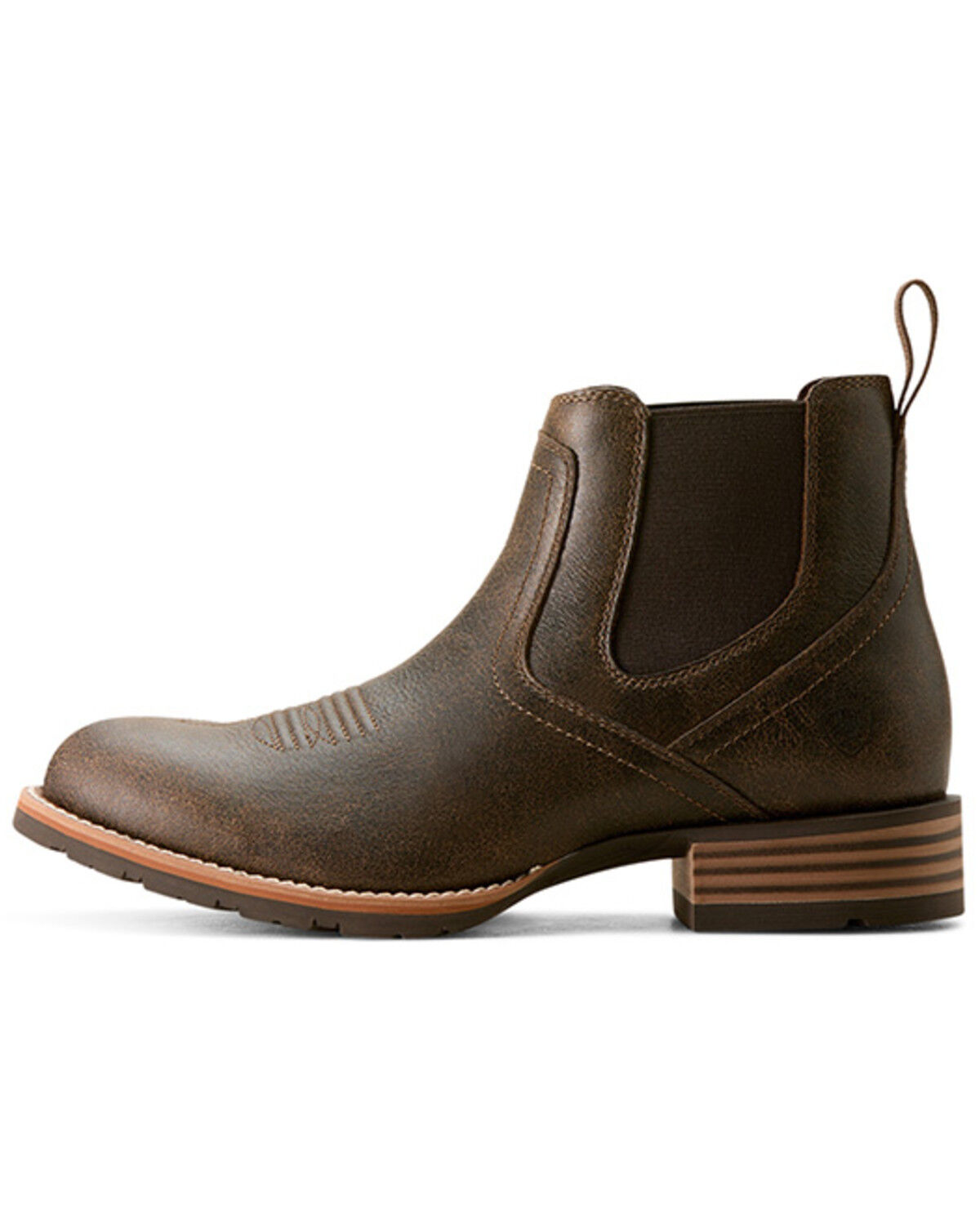 Image #2 - Ariat Men's Hybrid Low Boy Chelsea Western Boots - Round Toe, Brown, hi-res