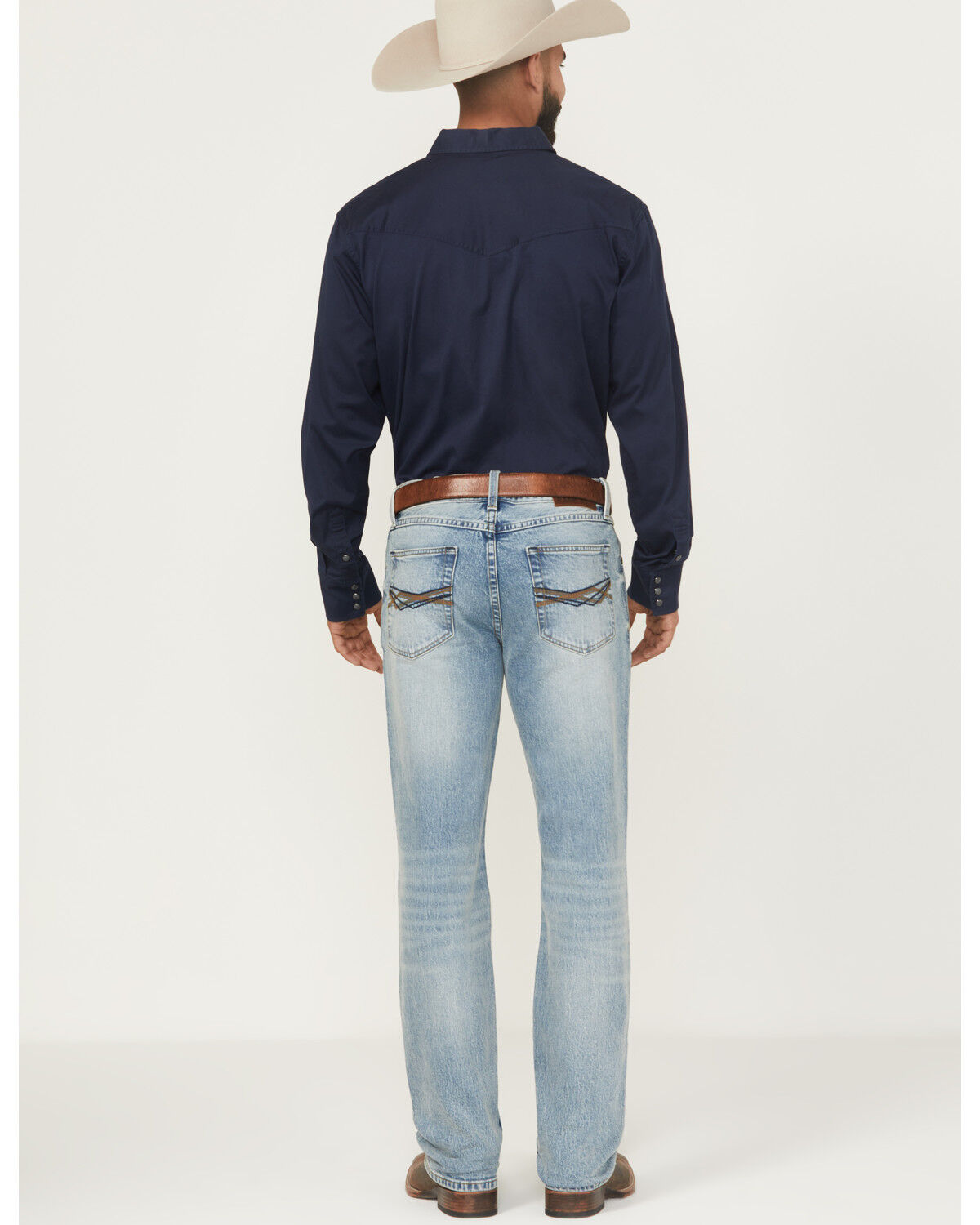 Image #3 - RANK 45® Men's Light Wash Bunker Slim Straight Stretch Denim Jeans, Light Wash, hi-res