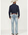 Image #3 - RANK 45® Men's Light Wash Bunker Slim Straight Stretch Denim Jeans, Light Wash, hi-res
