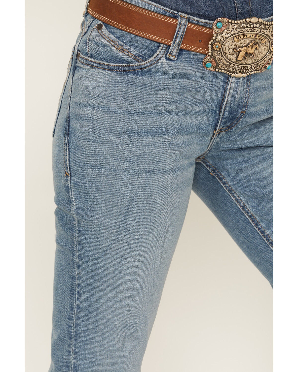 Image #2 - Wrangler Women's Medium Wash Mid Rise Willow Ultimate Riding Bootcut Stretch Denim Jeans, Medium Wash, hi-res