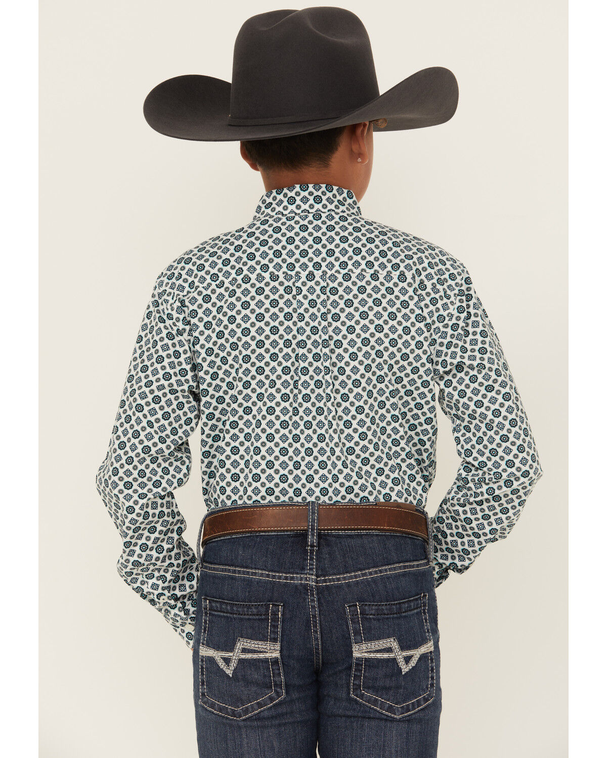 Image #4 - Cinch Boys' Printed Long Sleeve Button-Down Western Shirt, Cream, hi-res