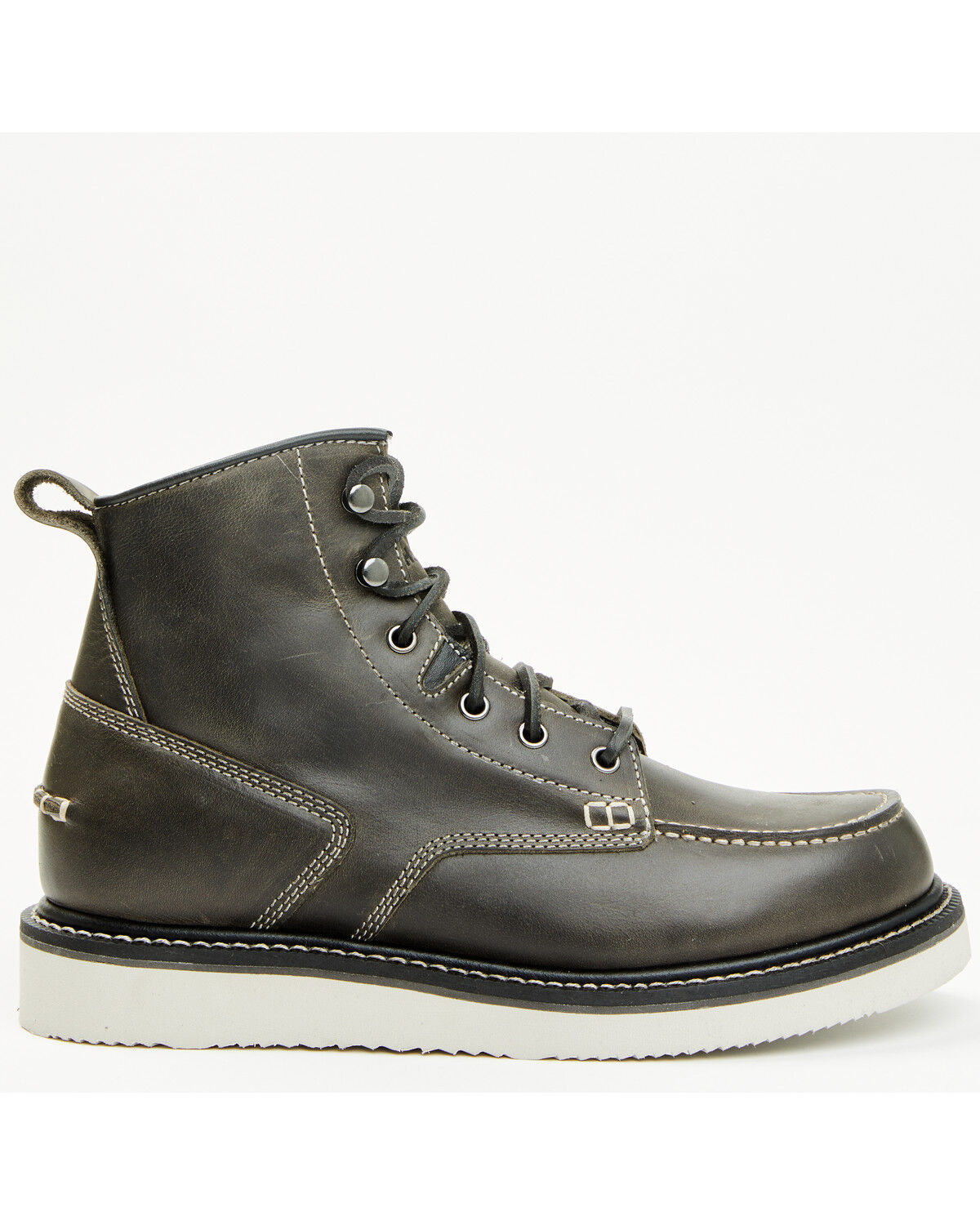 Image #2 - Hawx Men's 6" Lace-Up Moc Work Boots - Soft Toe, Grey, hi-res
